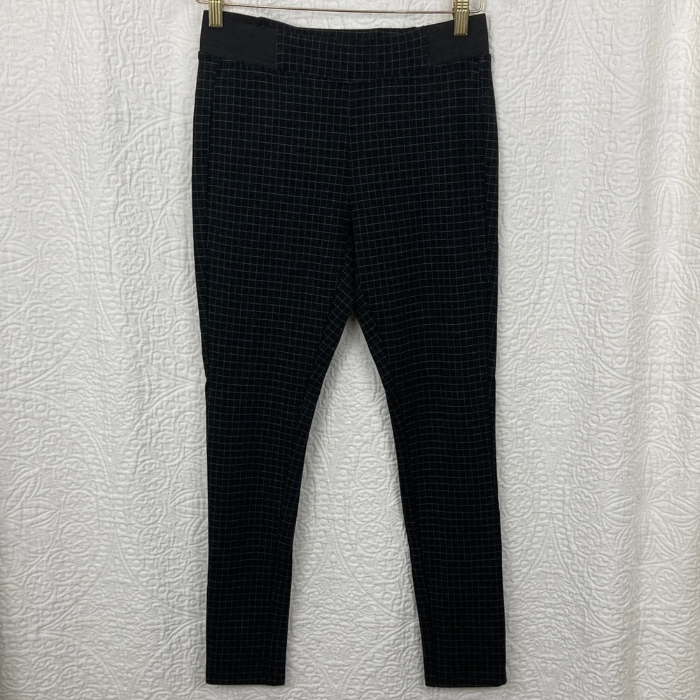 Baccini Women’s Black Checkered Leggings sz PM